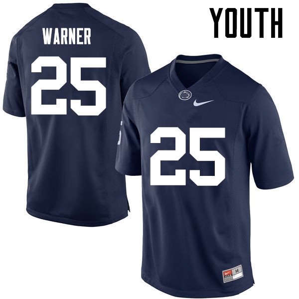 Youth Penn State Nittany Lions #25 Curt Warner College Football Jerseys-Navy